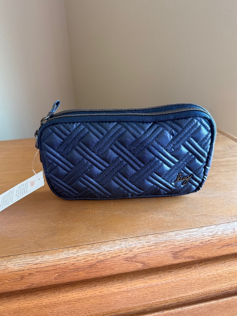 lug Quilted Mini Crossbody Pouch in Navy